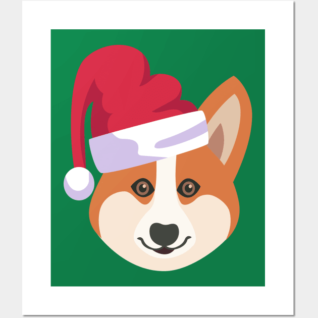 Funny Welsh Corgi Dog Christmas 2020 Dog Lover Christmas Wall Art by cuffiz